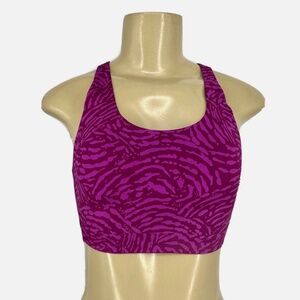 ATHLETA Size 32C Women Advance Printed Bra Fiji Magnolia Purple Sport Athletic